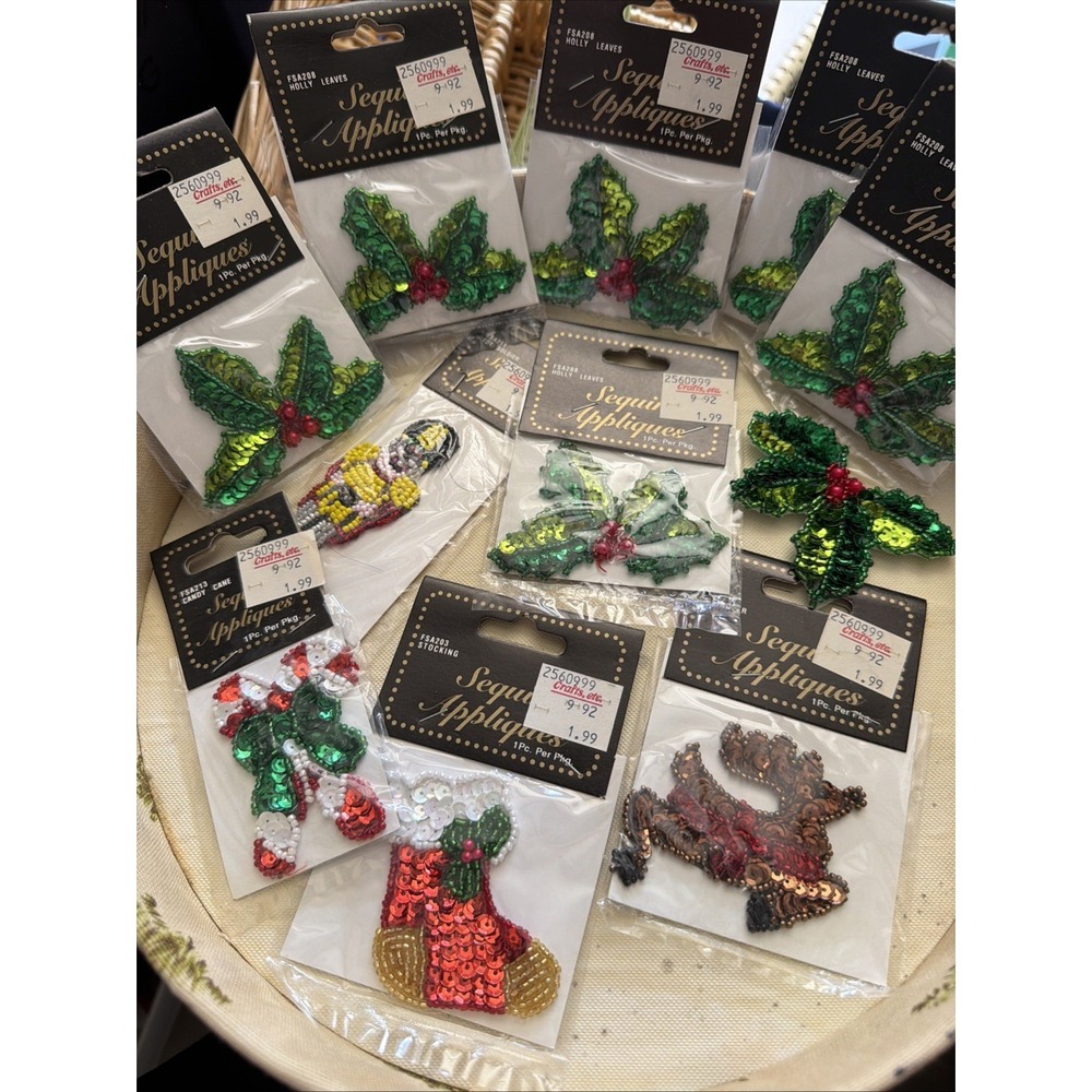 Vintage Elegance Seasonal Accents Sequin Applique 11 Pieces